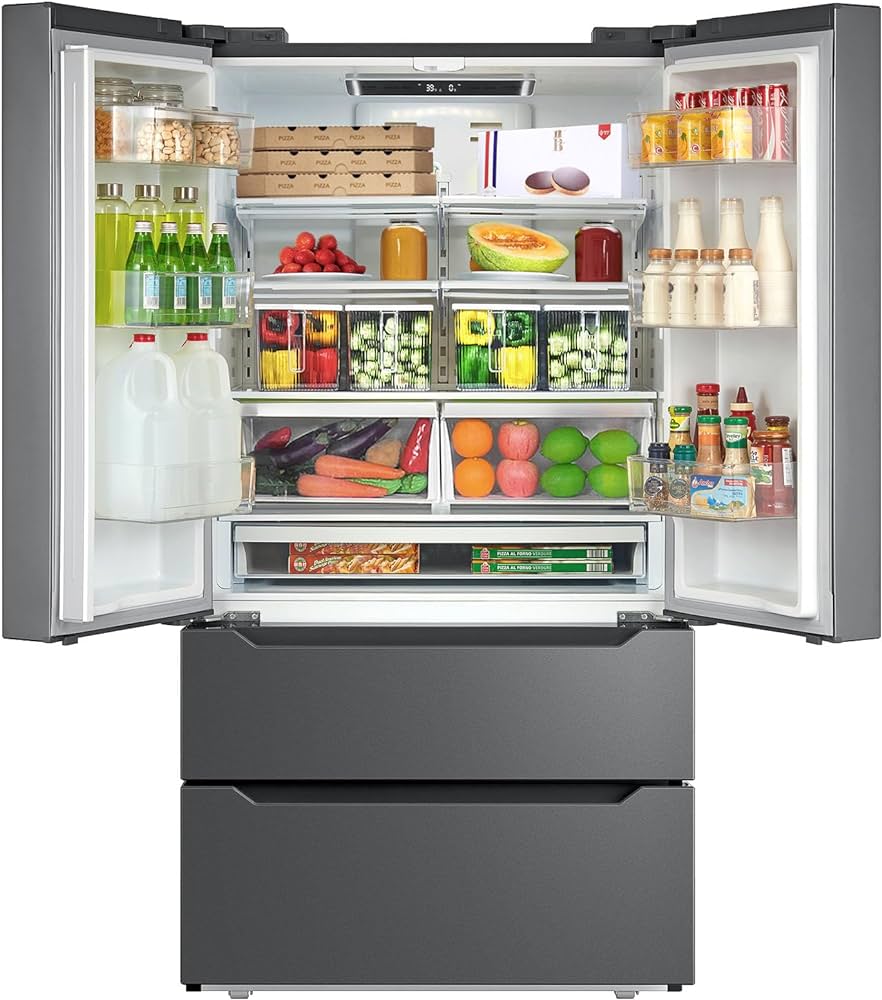 SMETA 36 Inch 22.5 cu ft Counter Depth French Door Refrigerator Bottom  Freezer with Auto Ice Maker for Home Kitchen, Stainless Steel : Amazon.in:  Home & Kitchen