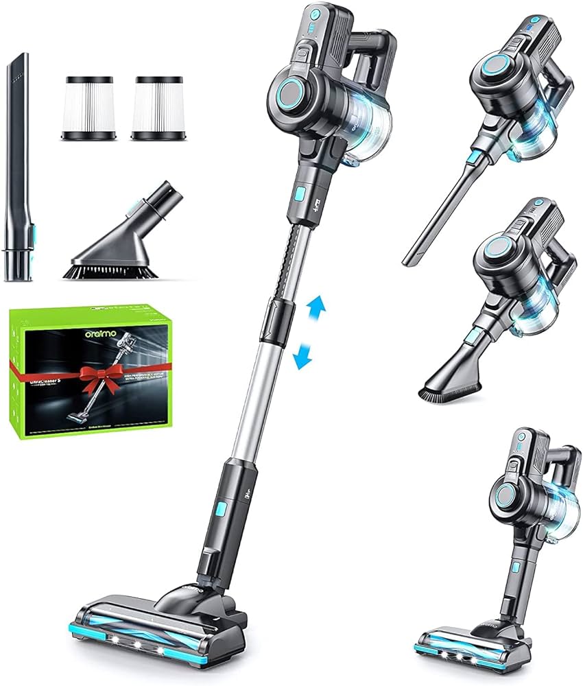 Oraimo Cordless Vacuum Cleaner for Home,160W Stick Vacuum Cleaner with  Self-Standing, 13Kpa Suction Power,Upright Vacuum Cleaner with 35 Mins  Runtime Detachable Battery, Hepa and Stainless Filter : Amazon.in: Home &  Kitchen